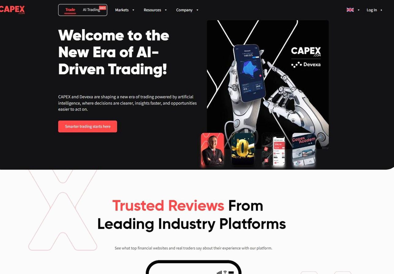 Screenshot of the CAPEX website