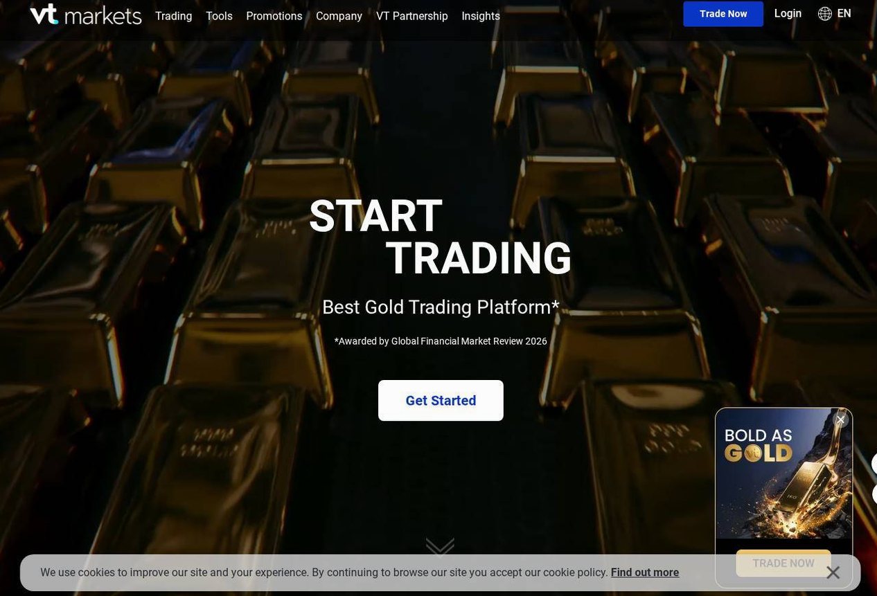 Screenshot of the VT Markets website