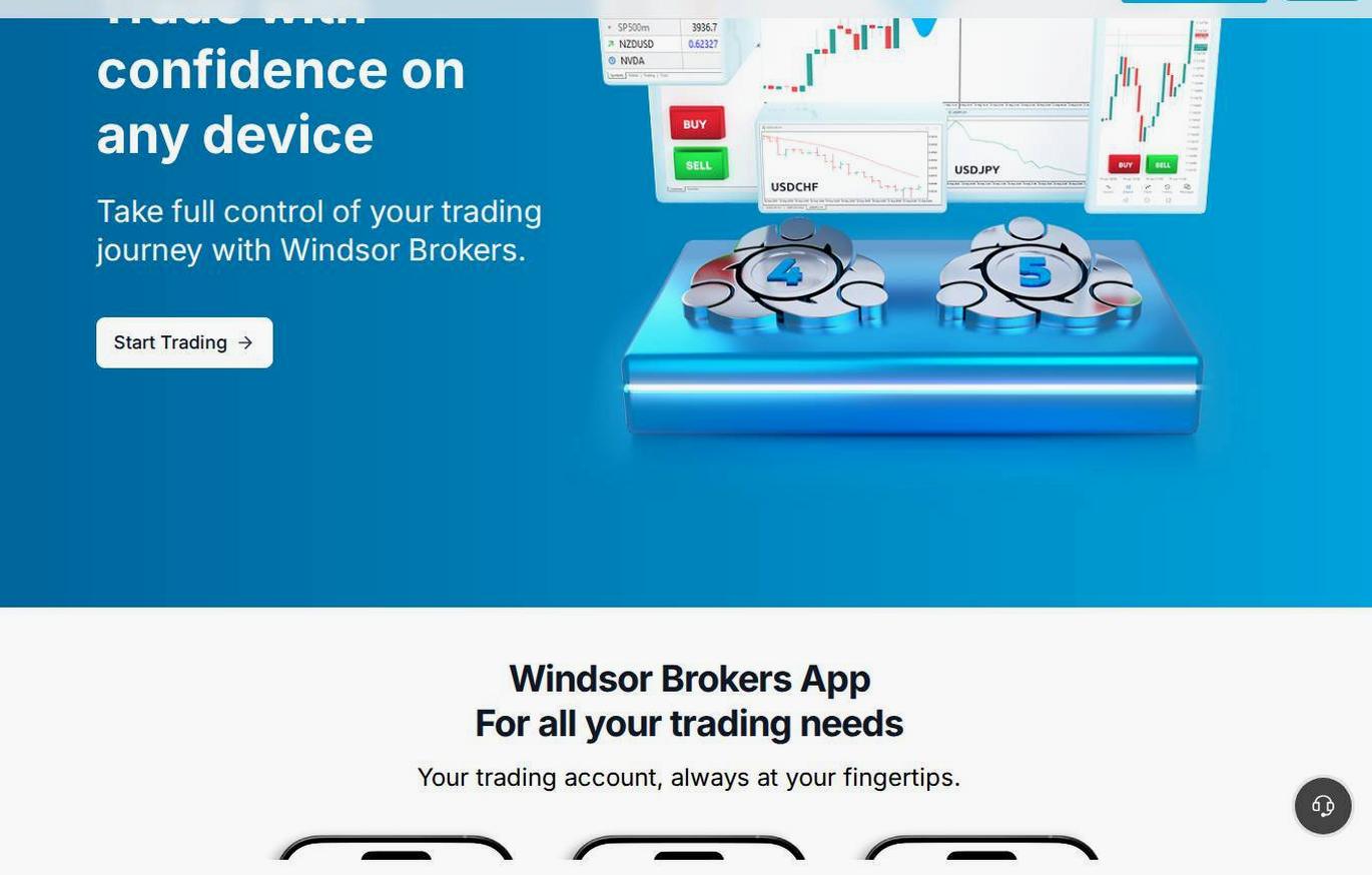 The platform page on the Windsor Brokers website
