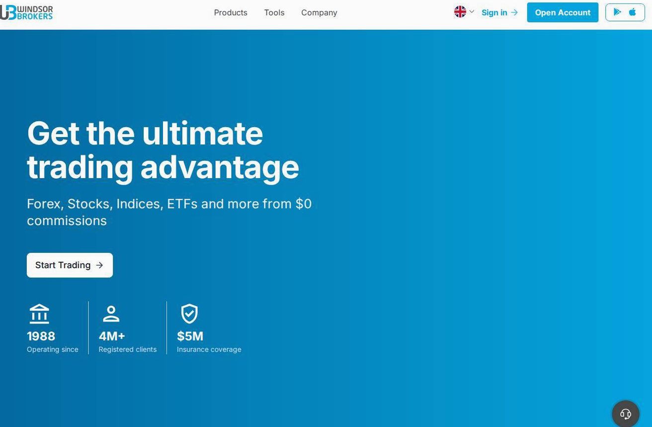Screenshot of the Windsor Brokers website